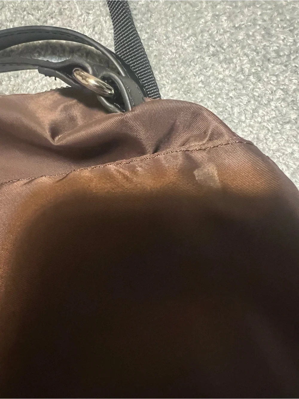 Velvet Brown Satin-Lined Handbag